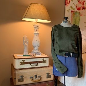 Military Style Green Sweater